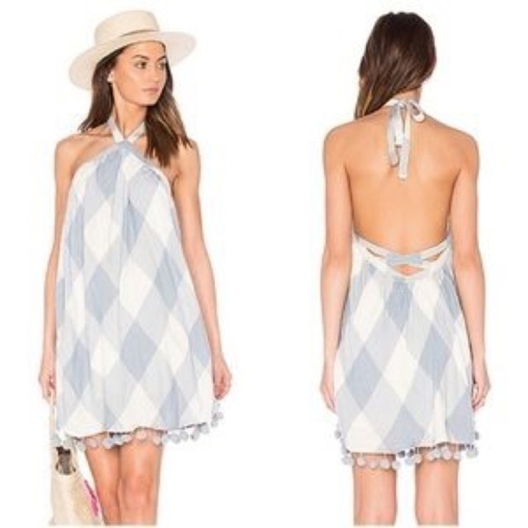[Tularosa] Halter Gingham Pom Pom Dress - Picture 5 of 16